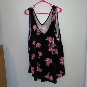 Torrid Black Floral Tank